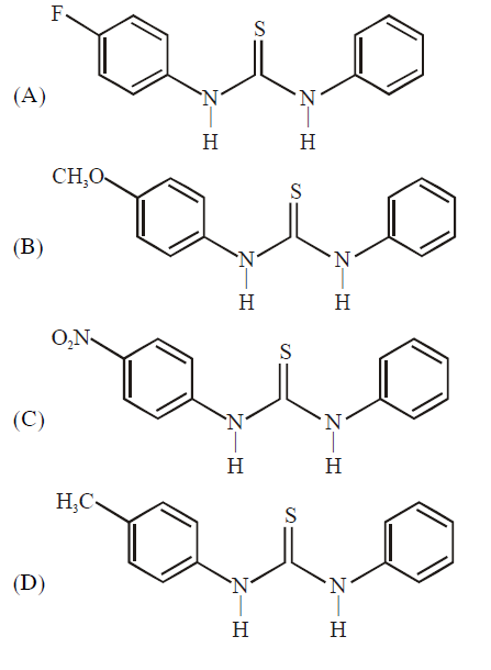 The increasing order of the pKb of the following compound is