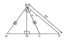 In triangle A B C, A B=B C, and B D is an altitude. Point E is on the ...