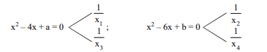 Given that x1, x3 are roots of the equation a2-4 x+1=0 and x2, x4 are ...