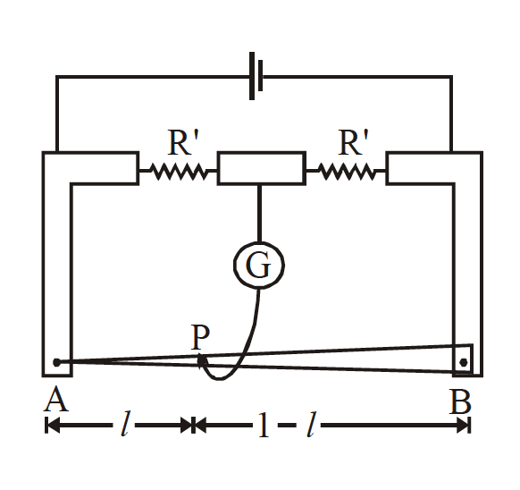 In a meter bridge, the wire of length 1 m has a non-uniform cross ...