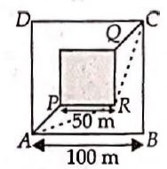 A man wants to reach from A to the opposite corner of the sq