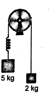 System shown in the figure is released from rest with mass 2 kg in ...