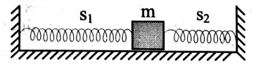 When a mass ' m ' is connected individually to two springs S1 and S2 ...