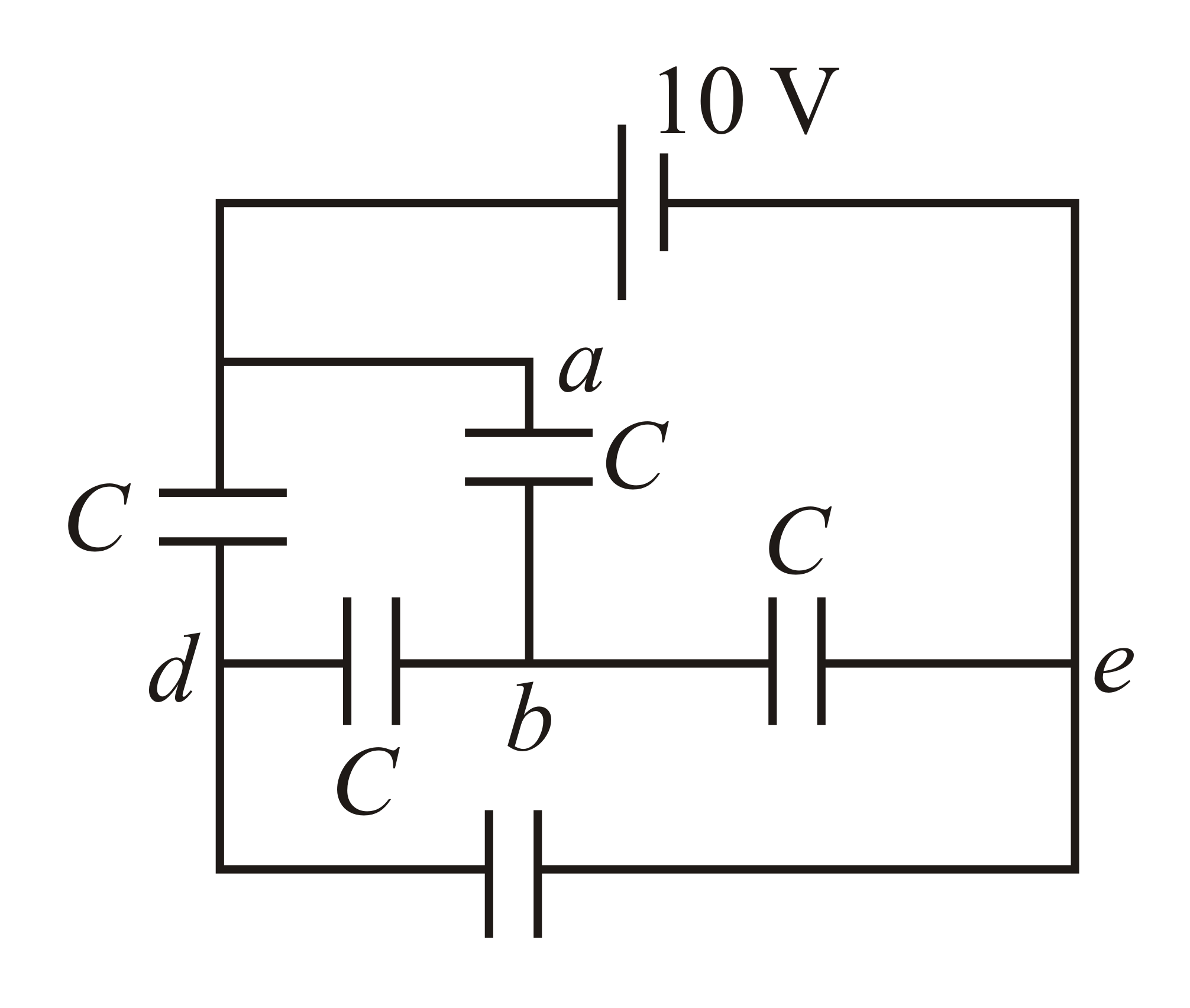 What is the energy stored in the capacitor (in nJ ) between terminals a